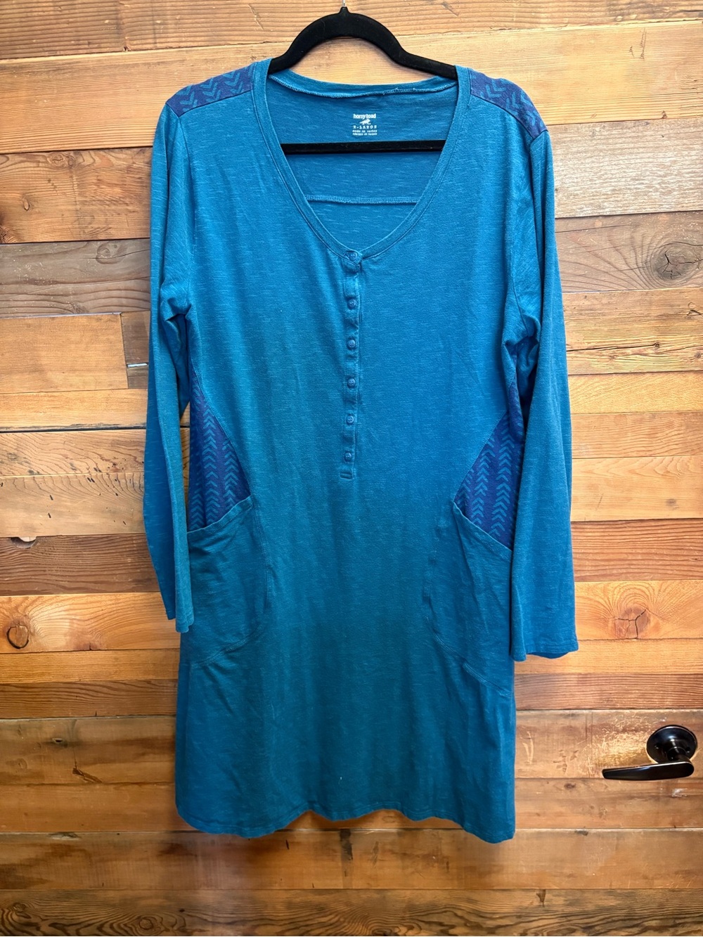 Horny Toad Teal Crew Neck Tee with Subtle Texture